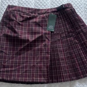 Wild Fable Checkered Mini Skirt - Red and Brown